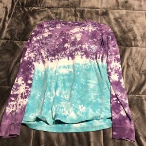 Ivory Ella long sleeve tie-dyed shirt.